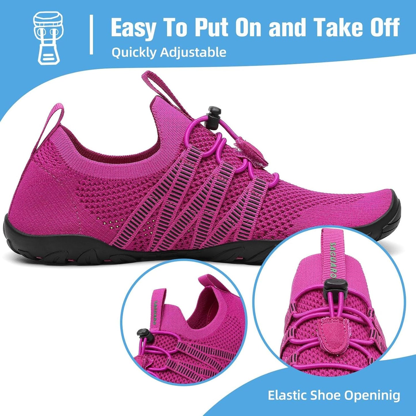 Water Shoes for Women Men Barefoot Beach Shoe Quick Dry Aqua Swim Socks for Surfing Yoga Size 4.5-15 Women/3-13.5 Men