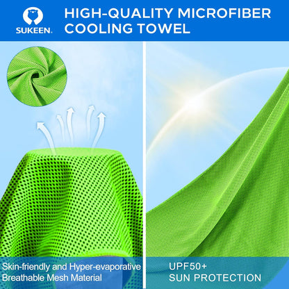 4 Pack Cooling Towels (40"X12"), Cooling Neck Wraps, Ice Towel, Soft Breathable Chilly Towel,Microfiber Towel for Yoga,Sport,Running,Gym,Workout,Camping,Fitness,Workout & More Activities